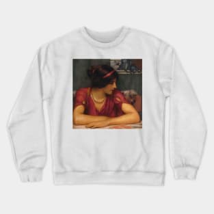 The Letter (A Classical Maiden) by John William Godward Crewneck Sweatshirt